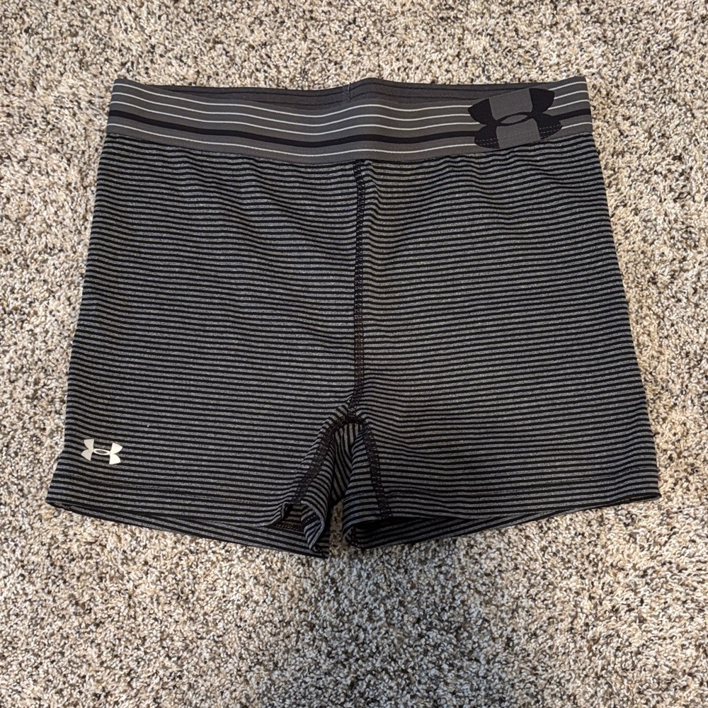 Under Armour Black and Gray Striped Shorts